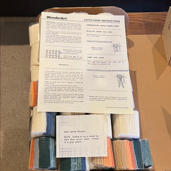 Wonderart DIY Latch Hook Kit with Floral Design 4494Spring Bouquet. New in box - Picture 5 of 6